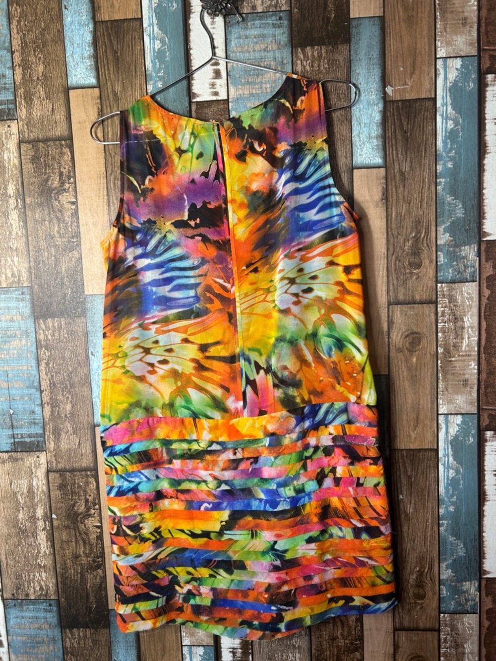 S.L. Fashions Vibrant Multicolor Tie-Dye Sleeveless dress - Picture 12 of 16